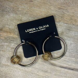 Loren + Olivia Gold Knot Hoop Earrings